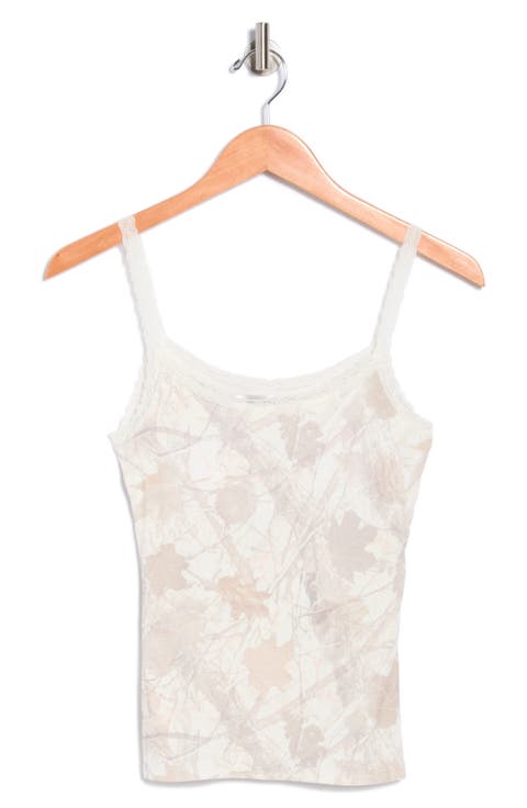 Printed Lace Trim Cami