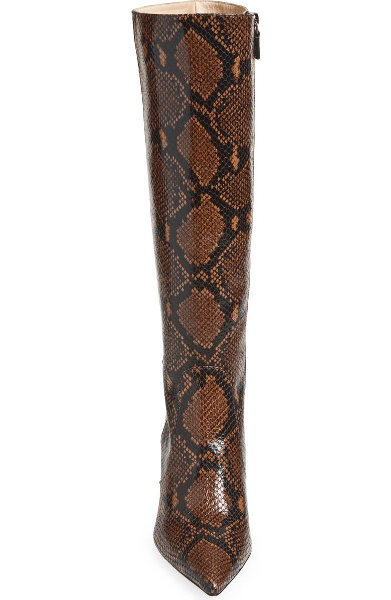 Stuart Weitzman Stuart Supersculpt Pointy Toe Knee High Boot 75, Alternate, color, Espresso Snake
