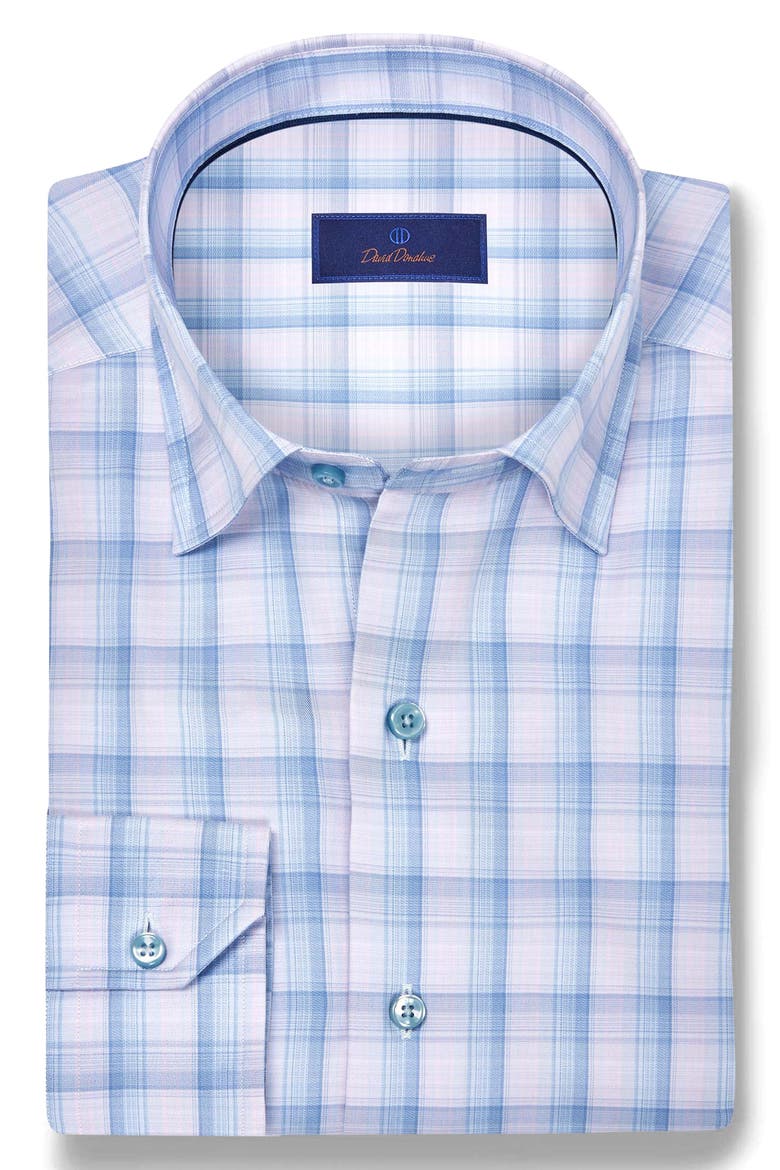 Twill Check Sport Shirt, Alternate, color, BLUE/ PINK