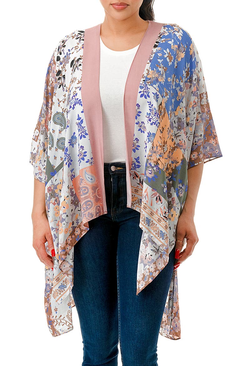 Floral Print Topper, Main, color, PINK