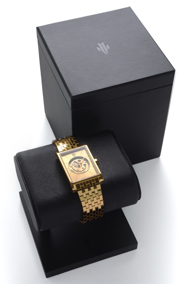 VIEREN Gold Sunray Swiss Automatic Watch, Alternate, color, Gold