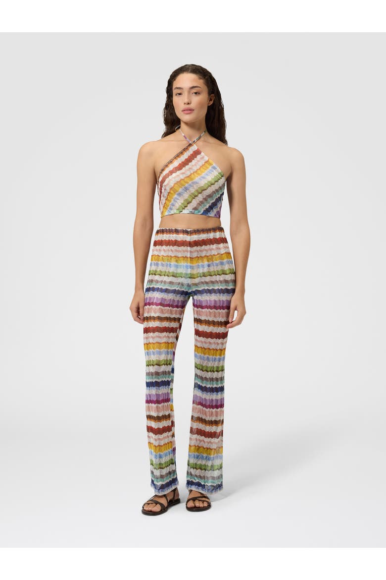 Zig Zag Tulle Halterneck Top, Alternate, color, Multicoloured