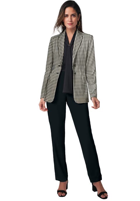 2-Piece Stretch Crepe Single-Breasted Pantsuit (Plus Available)