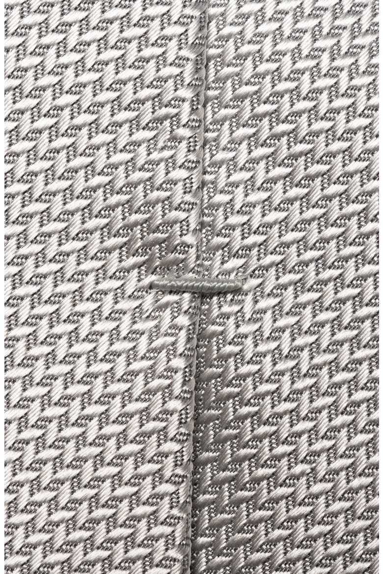 Solid Herringbone Silk Tie, Alternate, color, SILVER