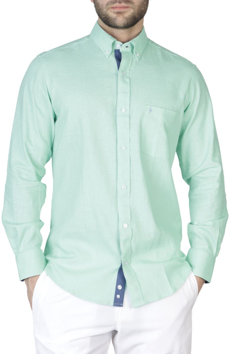 TailorByrd Linen Blend Shirt, Alternate, color, Fresh Mint