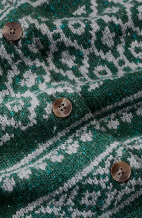 Seasalt Cornwall Castwork Merino Wool Blend Cardigan In Green