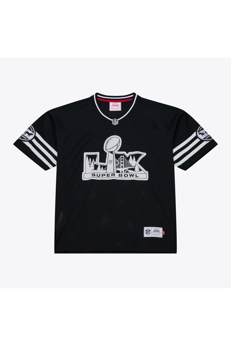 Unisex Mitchell & Ness x Levi's Black Super Bowl LX Legacy Jersey, Main, color, Black