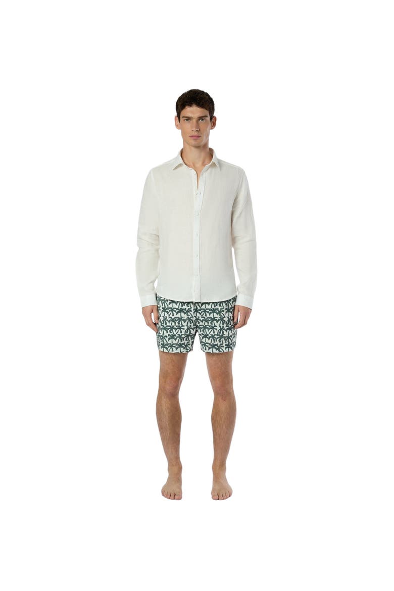 Charles 4" Swim Trunk, Main, color, OFF WHT/DK OLIV