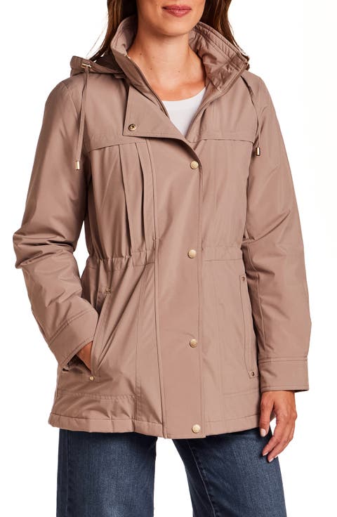 Water Resistant Insulated Stadium Coat with Removable Hood
