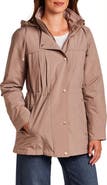 Gallery Water Resistant Insulated Stadium Coat with Removable Hood