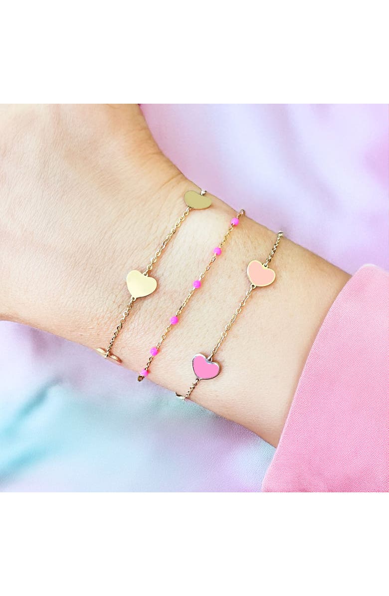 The Lovery Fine Jewelry Gold Heart Station Bracelet, Alternate, color, Yellow Gold