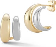 Ember Fine Jewelry <p>14K Gold Double Row Hoop Earrings</p>