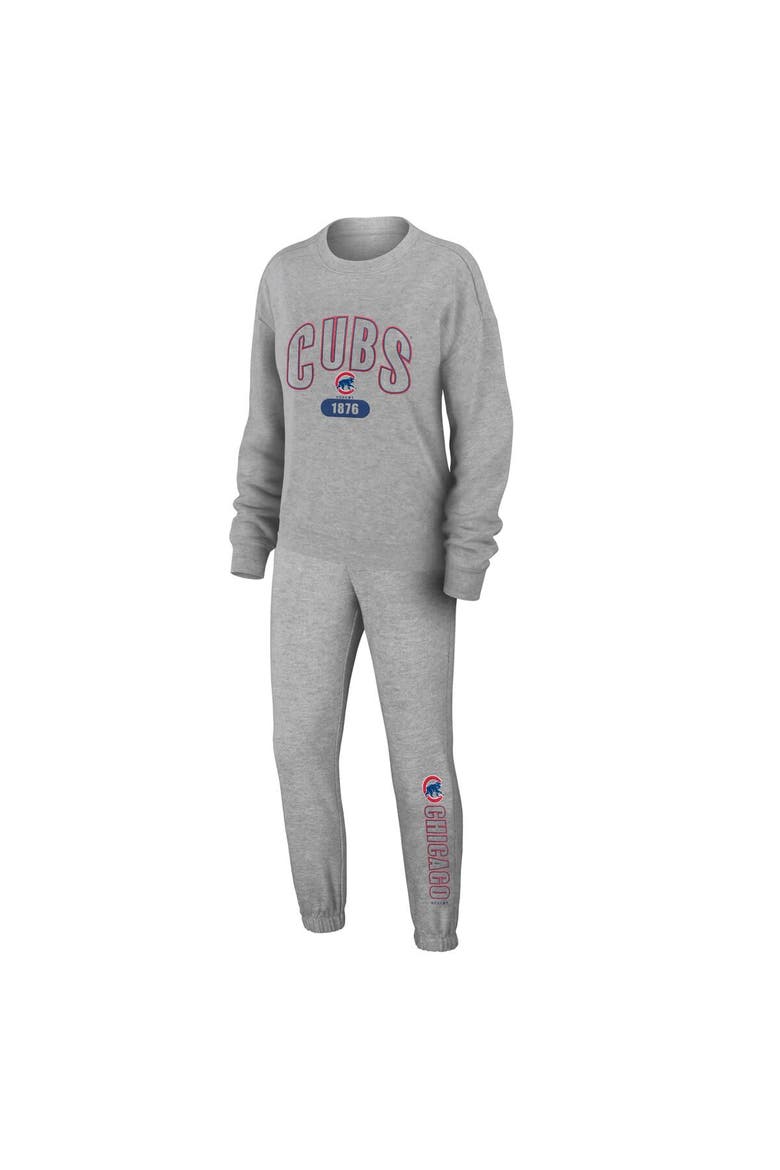 Women's WEAR by Erin Andrews Gray Chicago Cubs  Knitted Lounge Set, Main, color, Gray