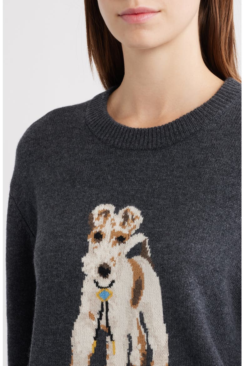 Terrier Merino Wool & Cashmere Sweater, Alternate, color, HEATHER GRAY