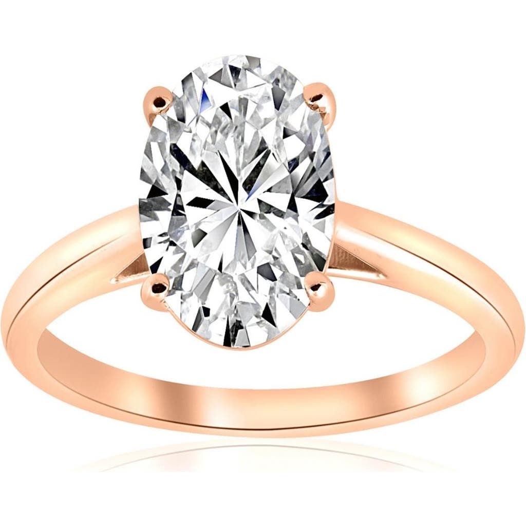 Bliss Diamond 2ct Oval Cut Lab Grown Diamond Solitaire Engagement Ring 14k Gold In 14k Rose Gold