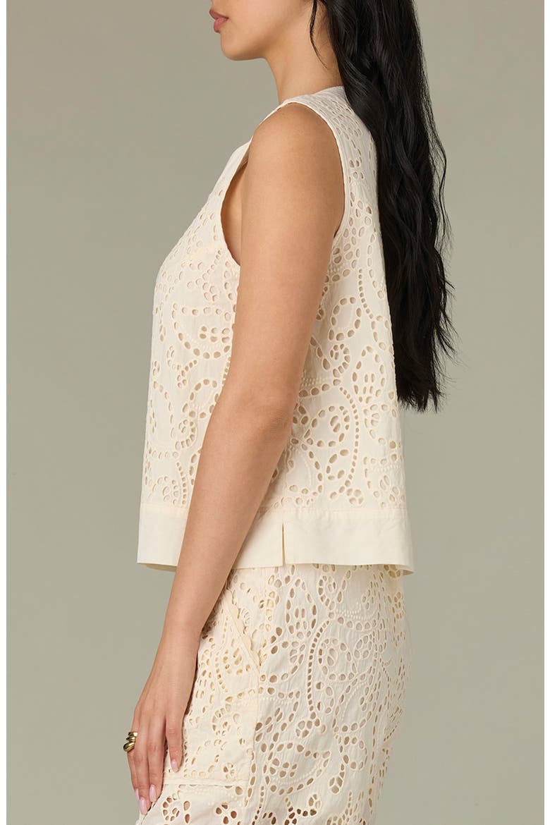 Eyelet Crop Tank, Alternate, color, ECRU