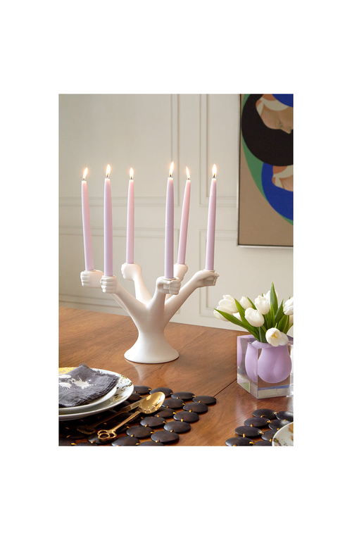 Jonathan Adler Eve Hands Candelabra In White