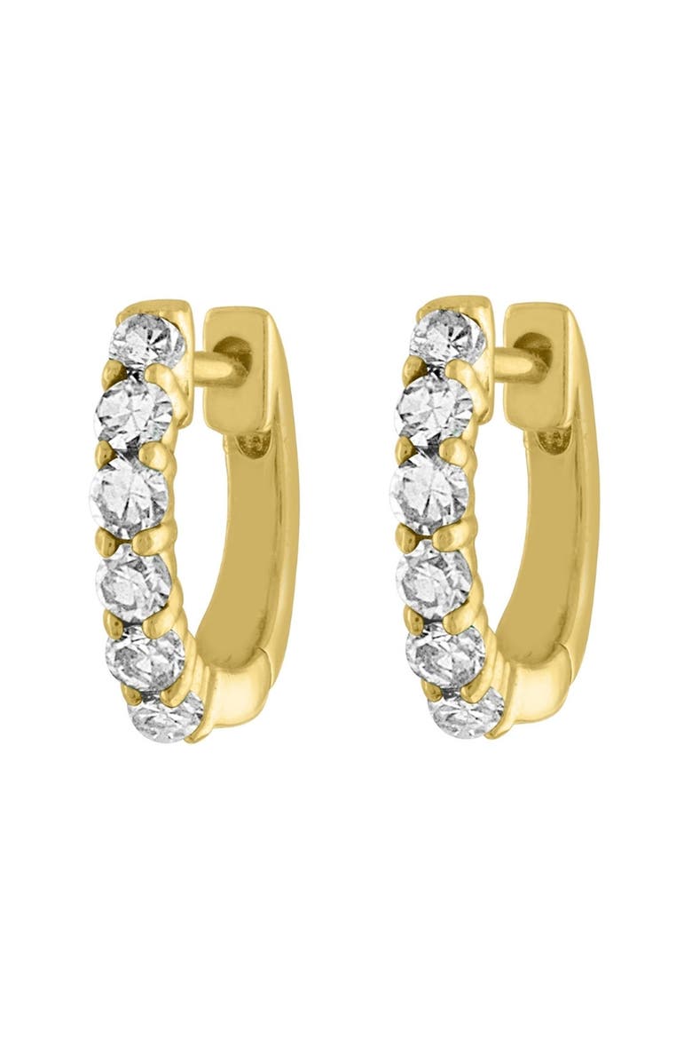 Signature Diamond Huggie Hoop Earrings, Main, color, DIAMOND