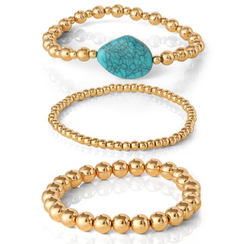 3-Piece Beaded Stretch Bracelet Set