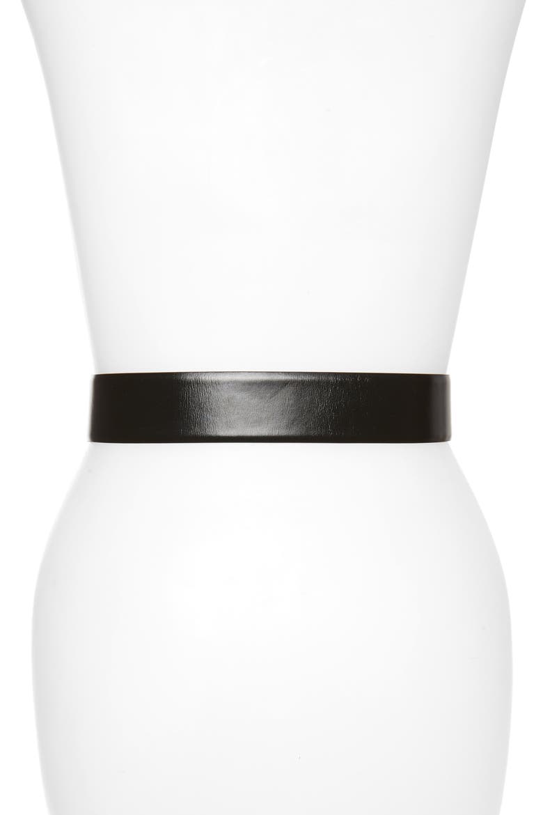 VLOGO Buckle Reversible Leather Belt, Alternate, color, NERO-ROUGE PUR