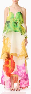Elliatt Lilia Floral Tiered High-Low Gown