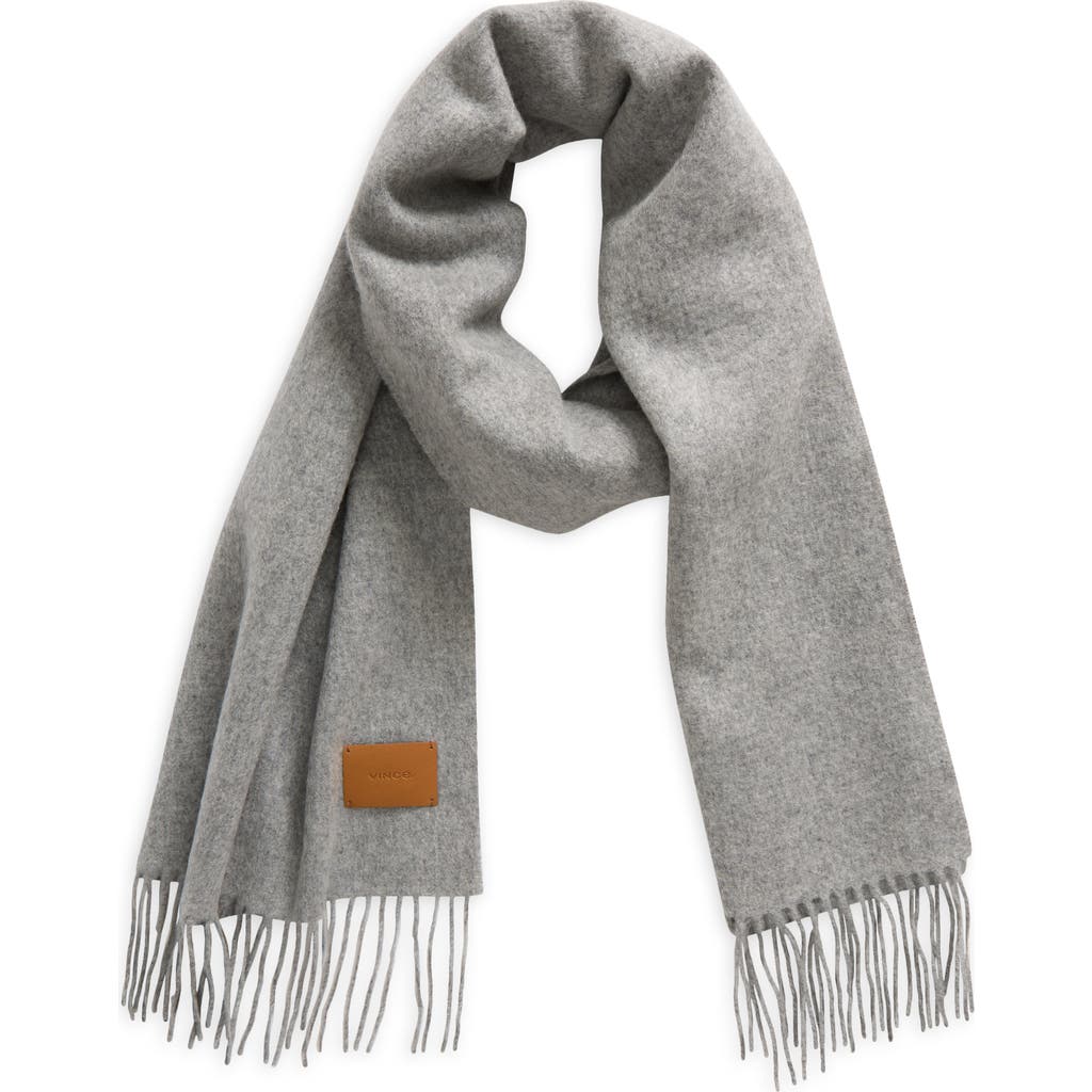 Vince Double Face Cashmere Scarf In Gray