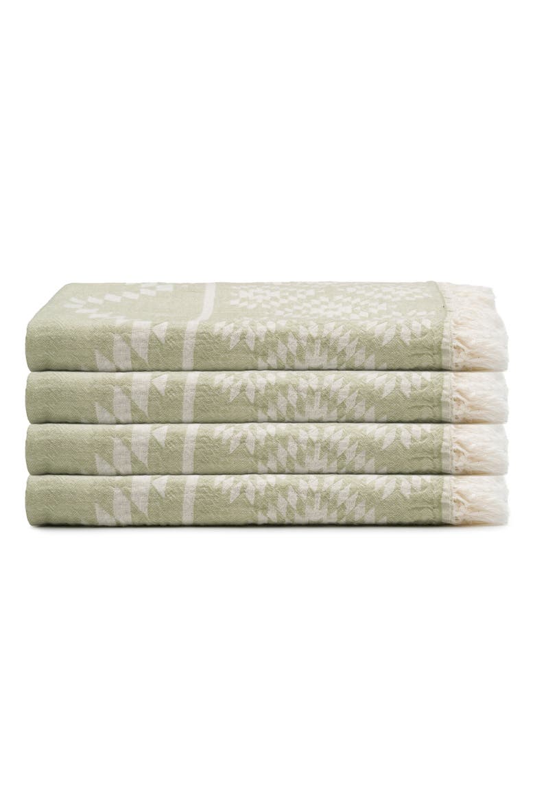 Turkish Cotton Hand Towel Bundles, Main, color, Sage Green