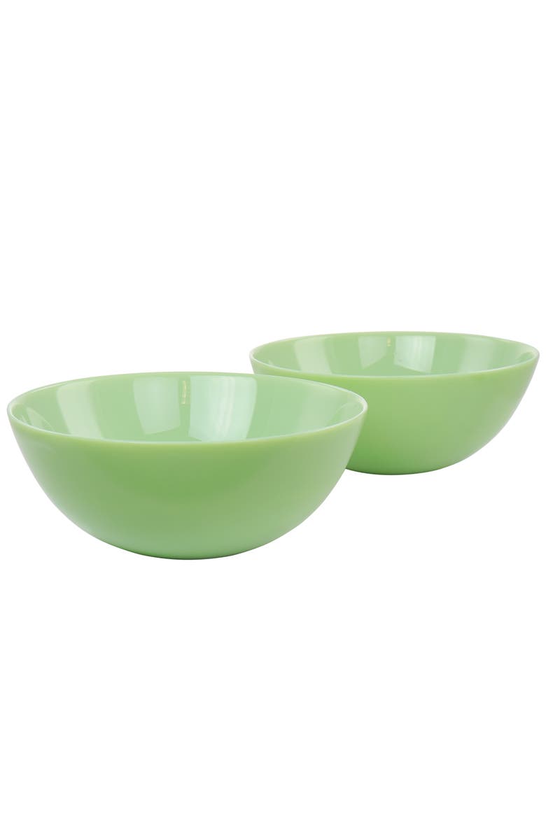 MARTHA STEWART 2 Piece 10in Jadeite Glass Serving Bowl Set, Main, color, Jade Green