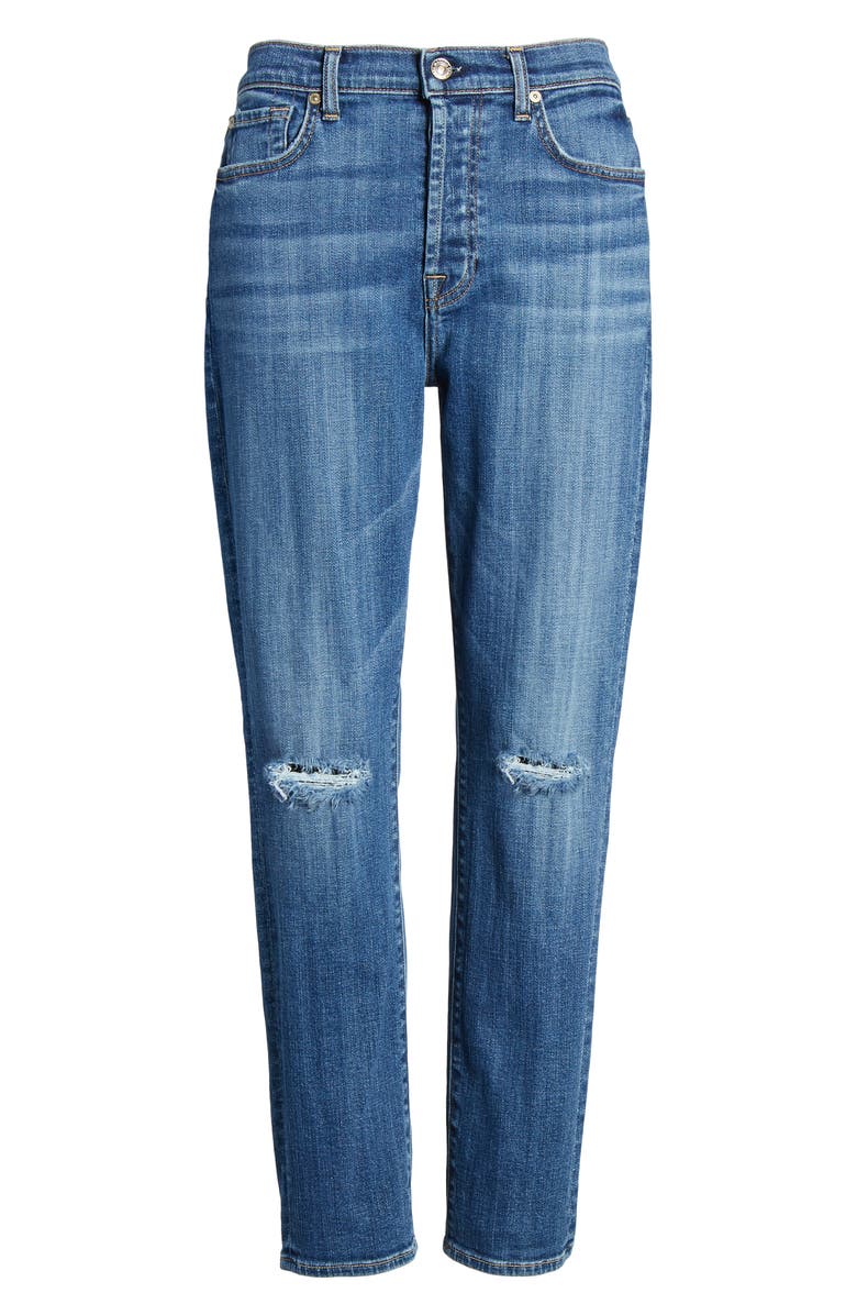 7 For All Mankind <sup>®</sup> Josefina High Waist Ripped Crop Jeans, Alternate, color,