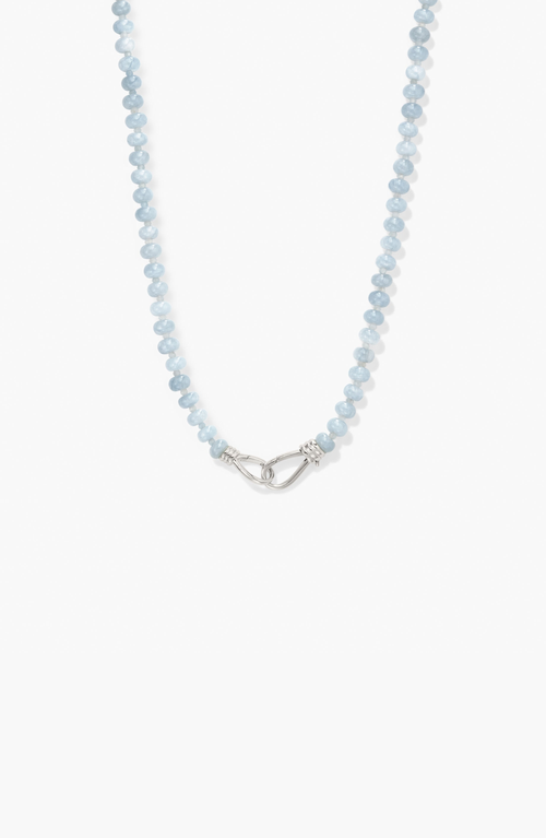 Mejuri Isla Adjustable Lariat Necklace In Aquamarine/dyed Jade
