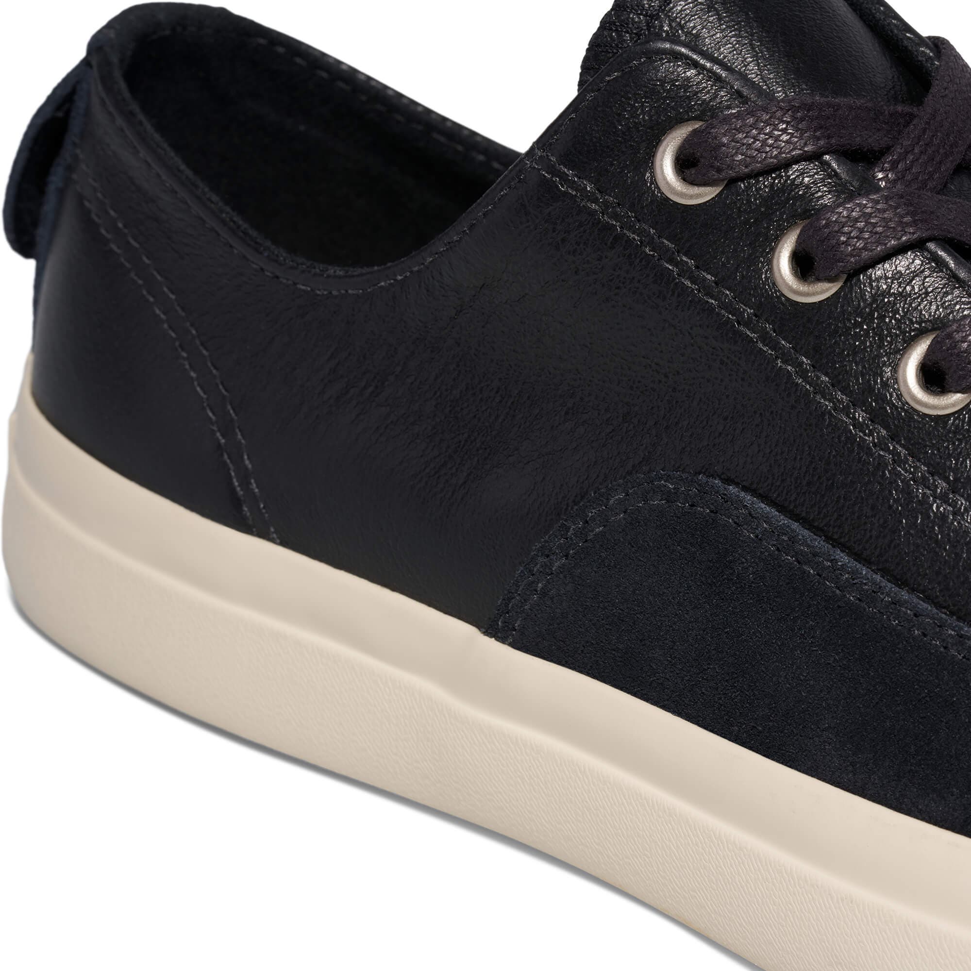 P.F. Flyers All-American Luxe Low-Top Leather & Suede Sneaker, Alternate, color, Black