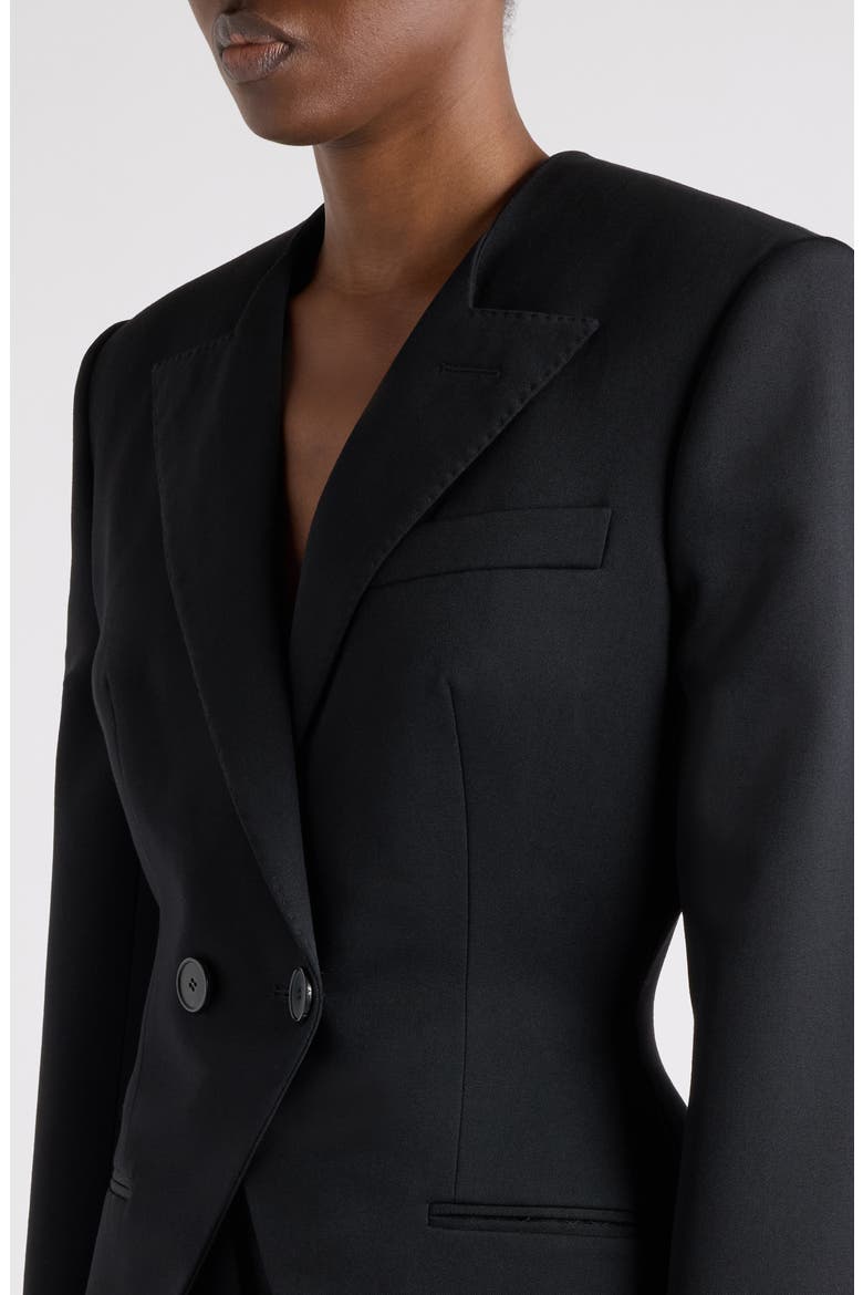 Cutaway Wool Jacket, Alternate, color, BLACK