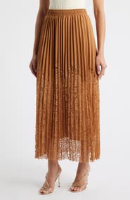 NIKKI LUND Sigrid Mixed Media Pleated Skirt