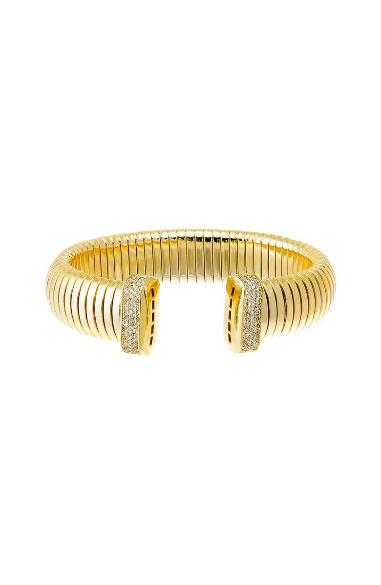 BY ADINA EDEN Pave Accented Wide Ridged Bangle Bracelet, Alternate, color,