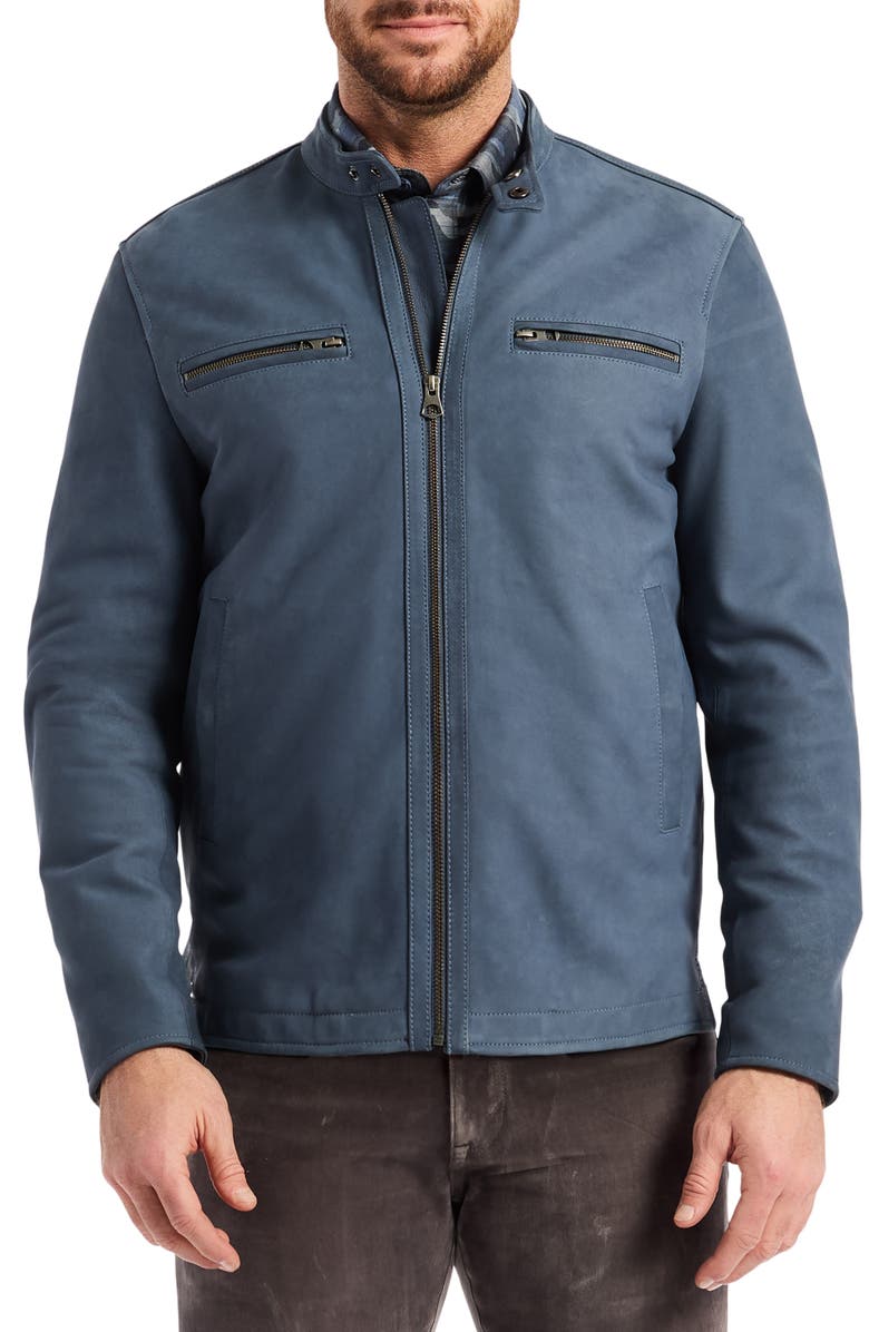 Robert Graham Artino Leather Racing Jacket, Main, color, 