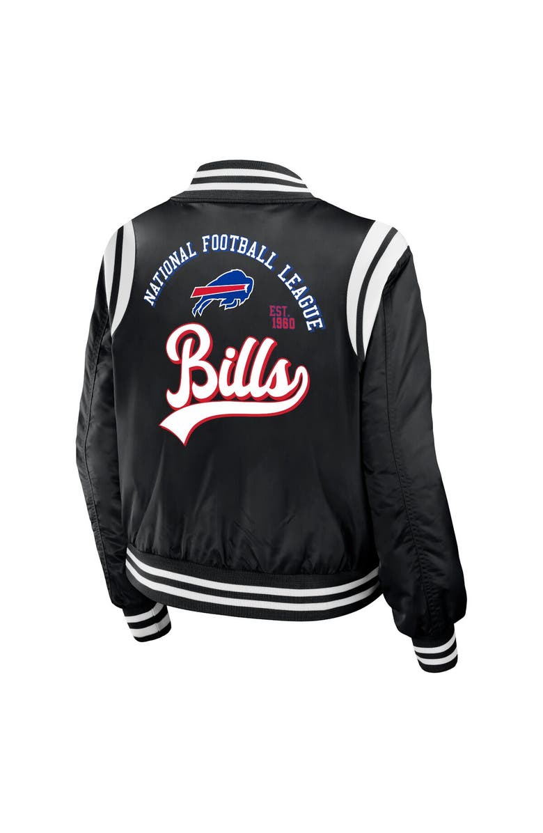WEAR by Erin Andrews Women's WEAR by Erin Andrews Black Buffalo Bills Full-Zip Bomber Jacket, Alternate, color,