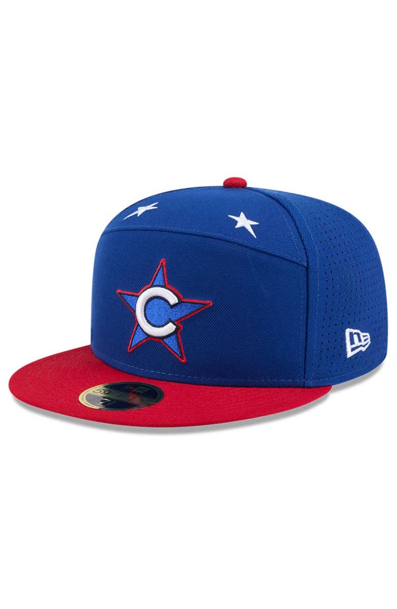 New Era Men's New Era Blue/Red  Chicago Cubs 2025 MLB All-Star Game Workout Side Patch 59FIFTY Fitted Hat, Alternate, color, 