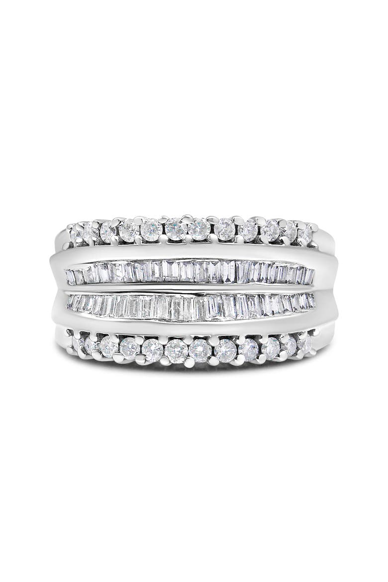 14K White Gold 1.00 Cttw Diamond Modern Band Ring, Main, color, White
