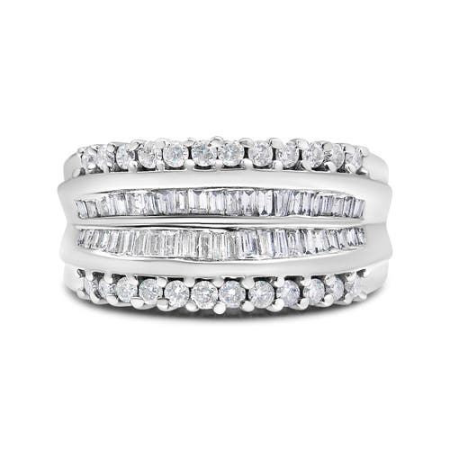 Haus of Brilliance 14K White Gold 1.00 Cttw Diamond Modern Band Ring at Nordstrom, Size 7