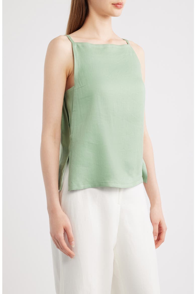 Apron Linen Blend Tank, Alternate, color, DELICATE GREEN