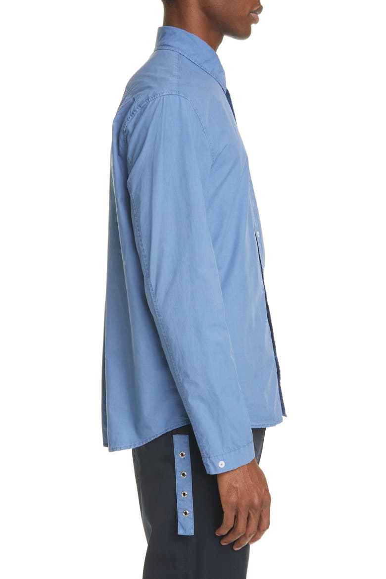 Button-Up Cotton Work Shirt, Alternate, color, BLUE ACID