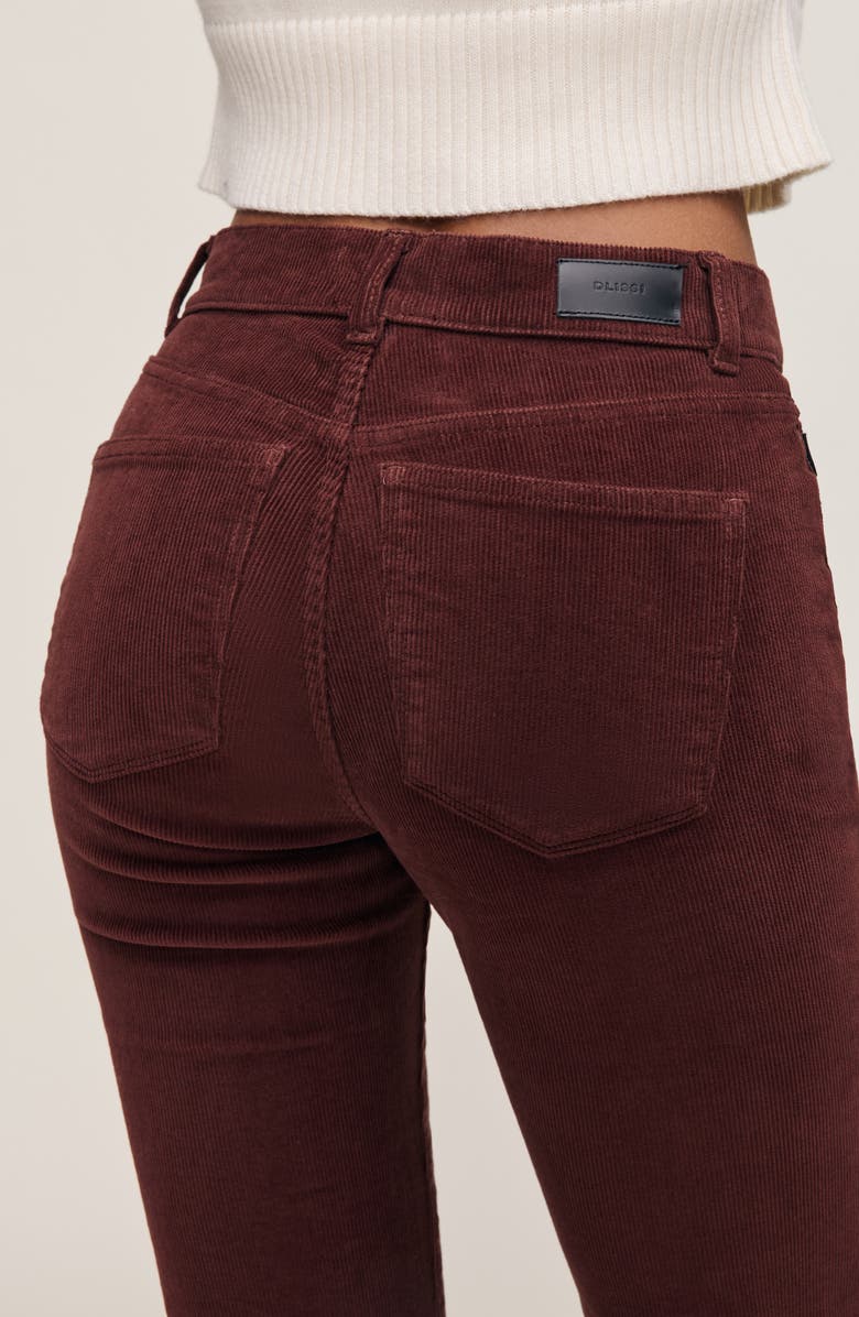 DL1961 Patti High Waist Ankle Straight Leg Corduroy Pants, Alternate, color, Syrah