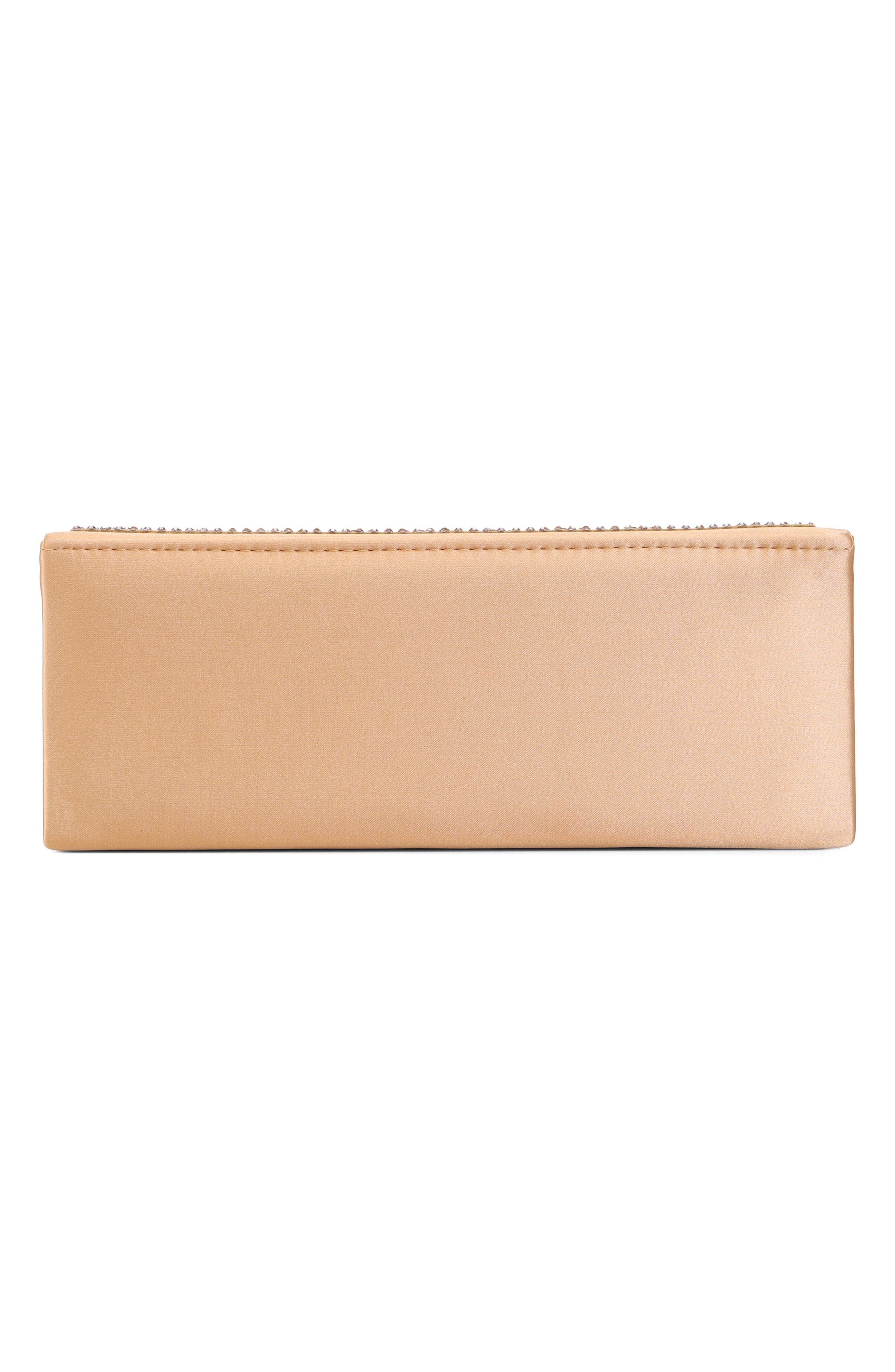 Linda Crystal Satin Clutch, Alternate, color, CHAMPAGNE