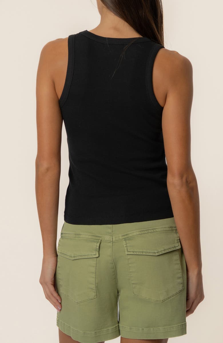 KUT from the Kloth Anastasia Stretch Cotton Blend Rib Tank, Alternate, color, Black