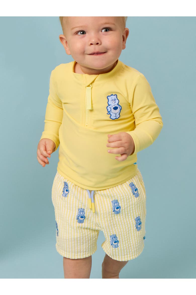 Care Bears Performance Hybrid Swim Trunks, Alternate, color, Banana Grumpy Bear Care Bears