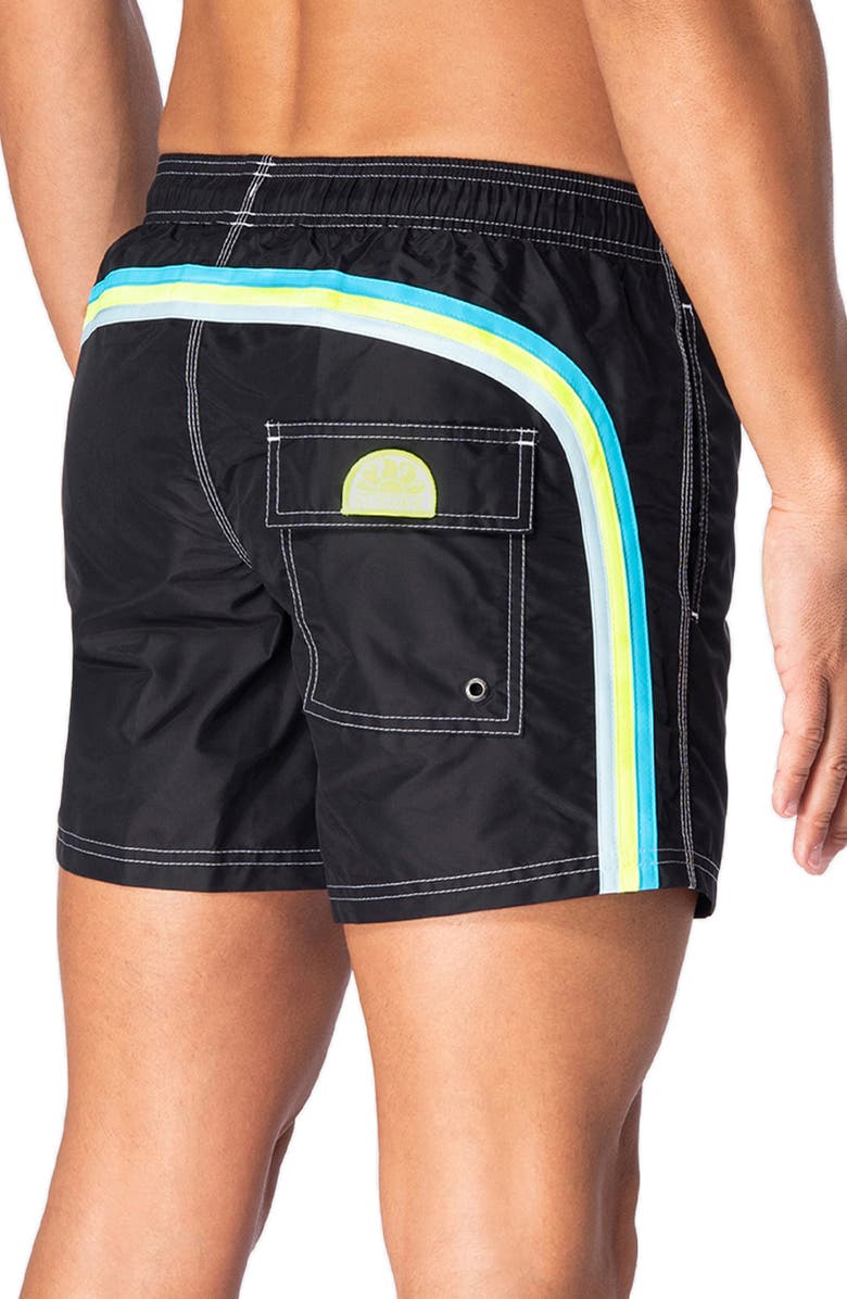 Sundek Stripe Board Shorts, Main, color, Black