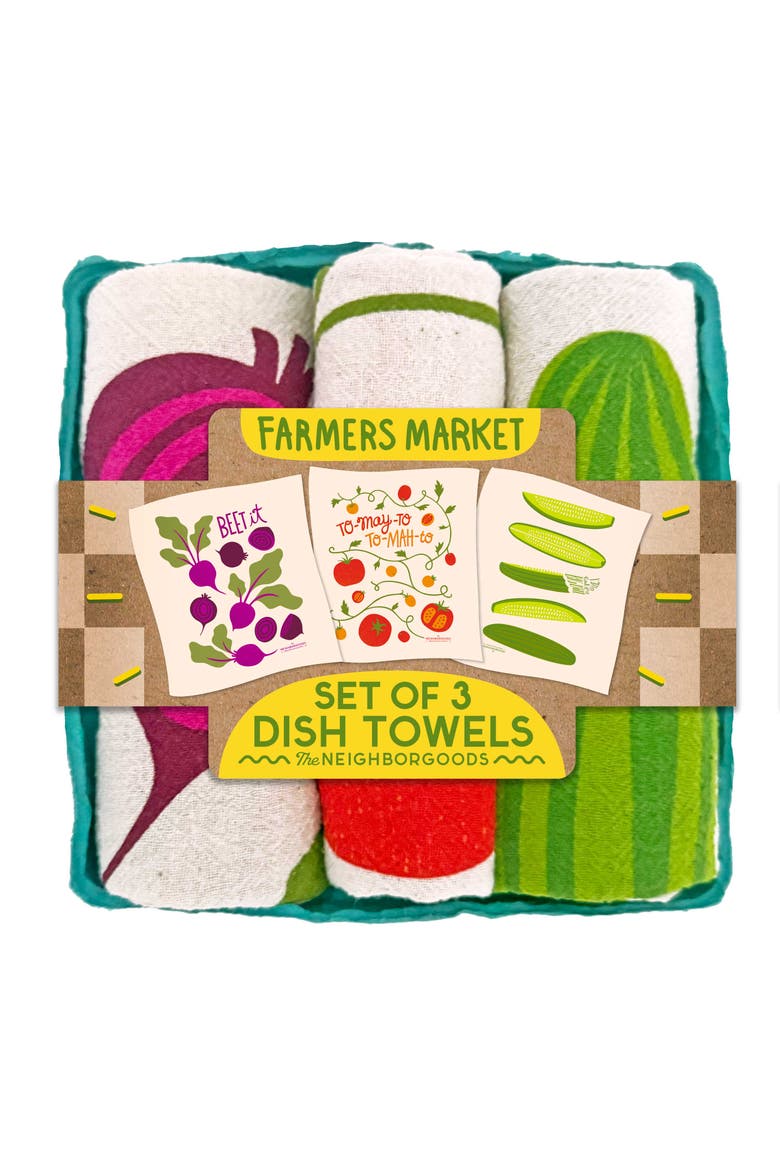 Farmers Market - Dish Towel Set of 3, Main, color, No Color