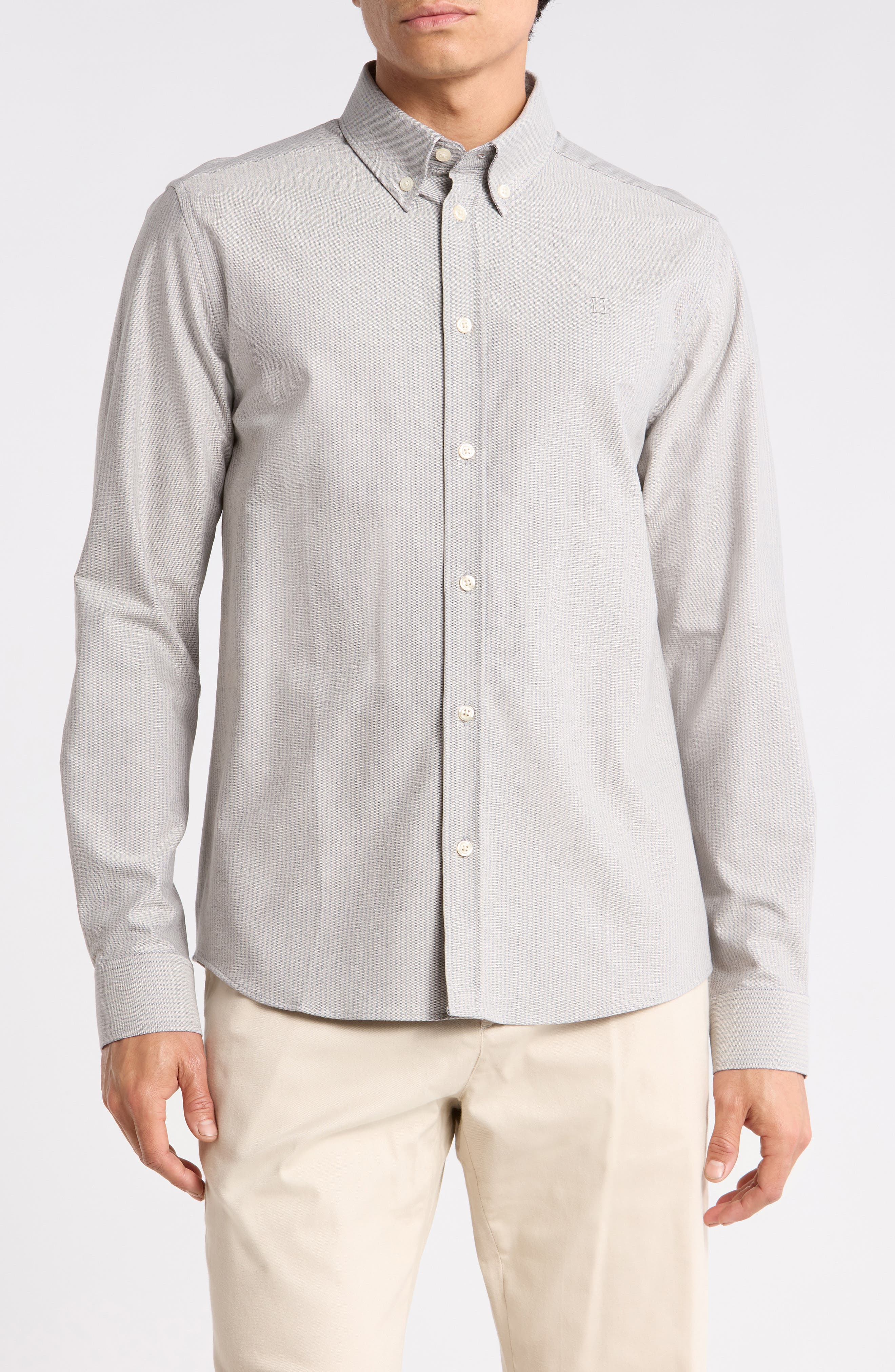 Les Deux Konrad Stripe Cotton Oxford Button-Down Shirt