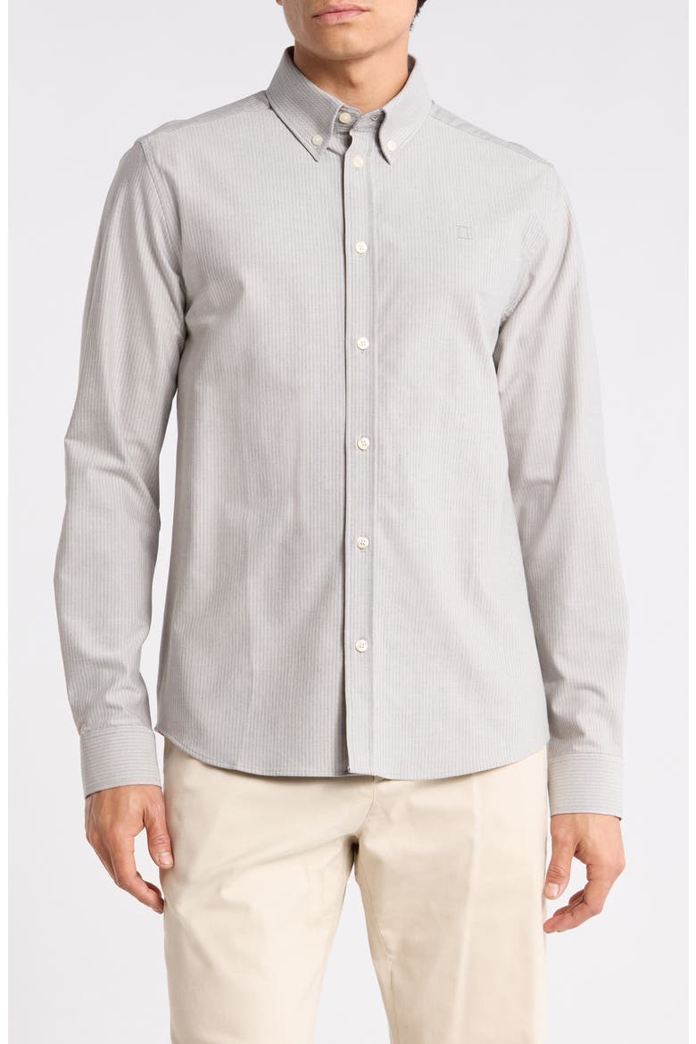 Konrad Stripe Cotton Oxford Button-Down Shirt, Main, color, LIGHT SAND/ BLUEPRINT