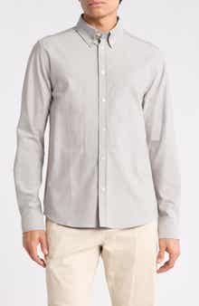 Konrad Stripe Cotton Oxford Button-Down Shirt